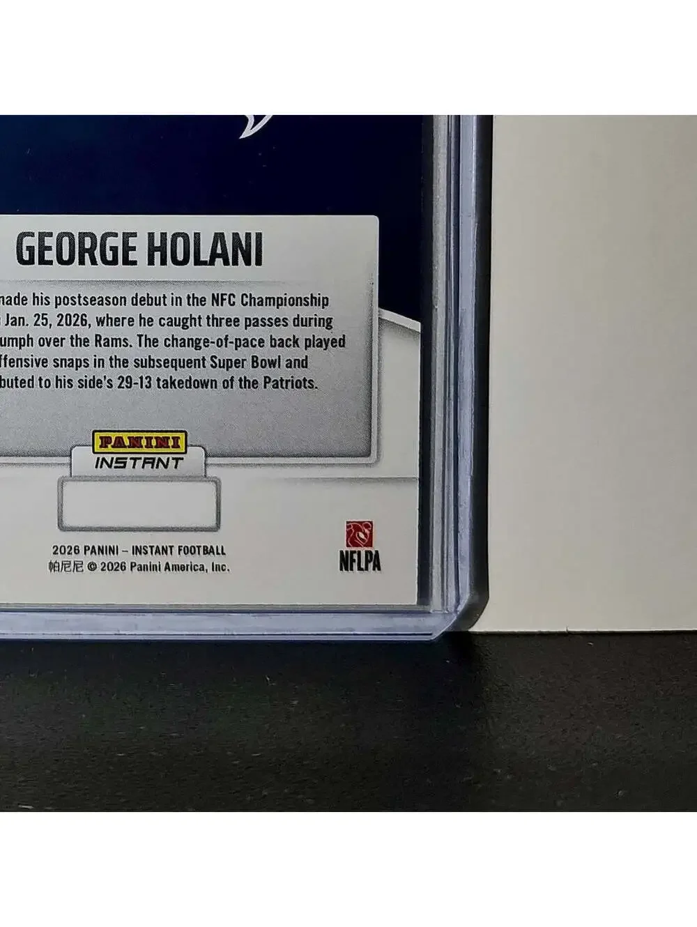 George Holani 2026 Panini NFL Super Bowl LIX Champions #5 Card Seattle Seahawks